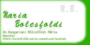 maria bolcsfoldi business card
